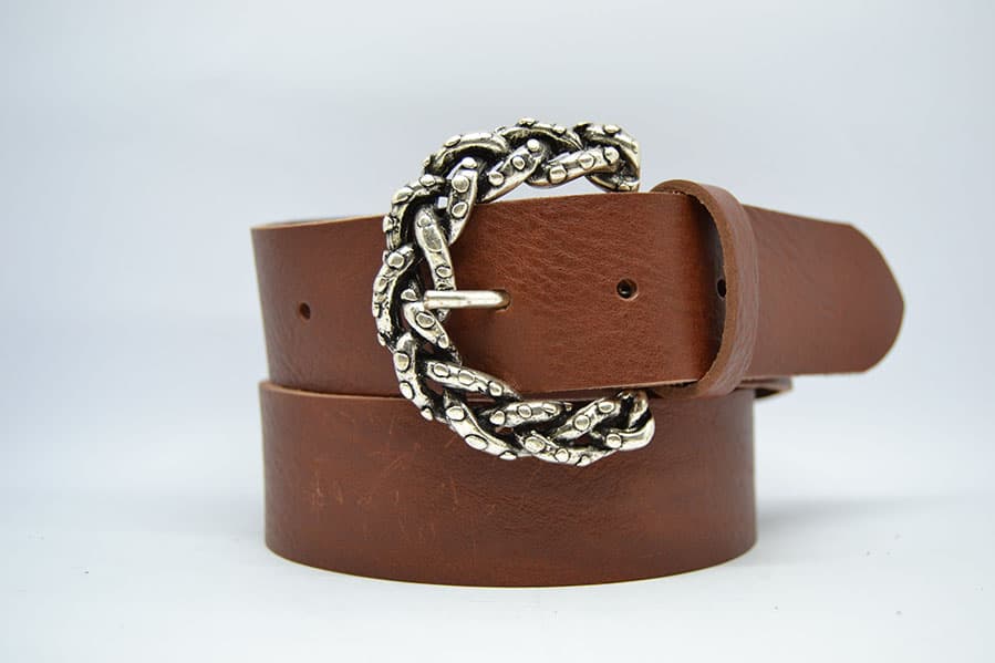 Leather Belt Woman Model Barbed 4 cm