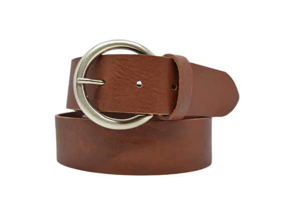 Leather Belt for Men and Women, Round Model 4 cm