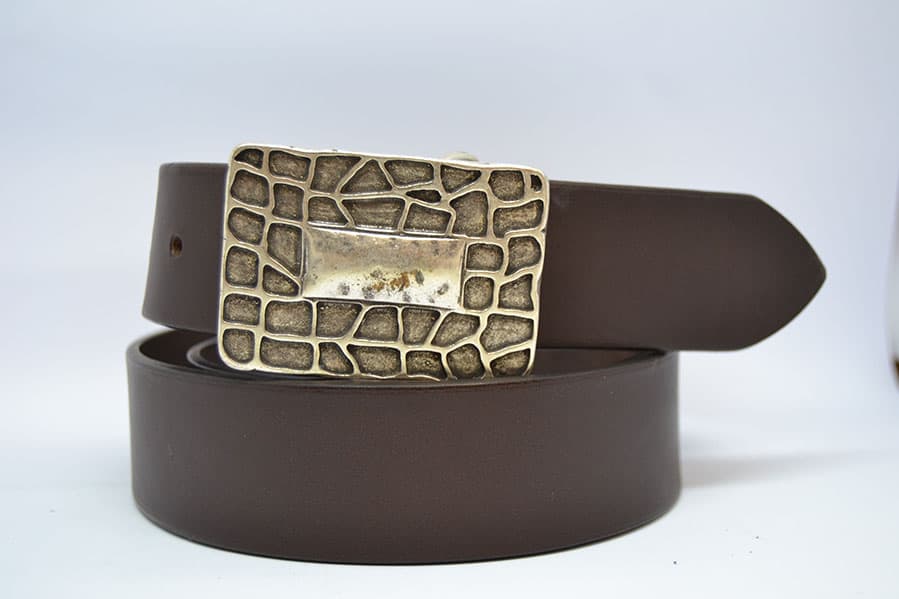 Leather Belt for Men and Women Model Plate 4 cm