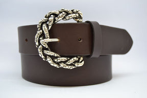Cintura in Cuoio Modello Spinato cm 4