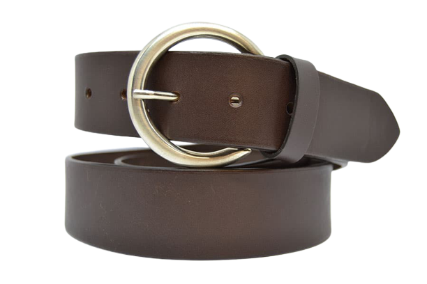 Leather Belt for Men and Women, Round Model 4 cm