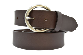 Leather Belt for Men and Women, Round Model 4 cm