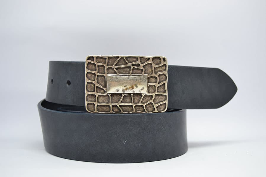 Cintura in Cuoio Uomo e Donna Modello Placca cm 4