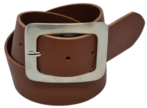 Leather Belt for Men and Women Model Morgan Silver 4 cm