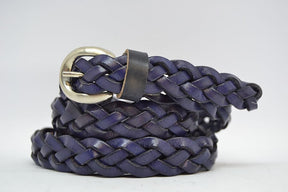 Cintura in Cuoio Intrecciata a Mano Modello Spiga cm 1.5