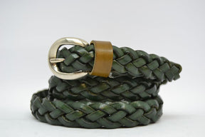Cintura in Cuoio Intrecciata a Mano Modello Spiga cm 1.5