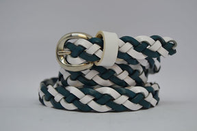 Cintura in Cuoio Intrecciata a Mano Modello Spiga cm 1.5