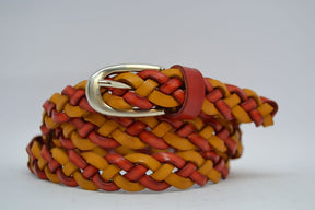 Cintura in Cuoio Intrecciata a Mano Modello Spiga cm 1.5