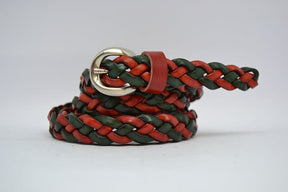 Cintura in Cuoio Intrecciata a Mano Modello Spiga cm 1.5