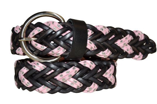 Hand Woven Leather Belt Woman Model Spiga Palermo 3.5 cm