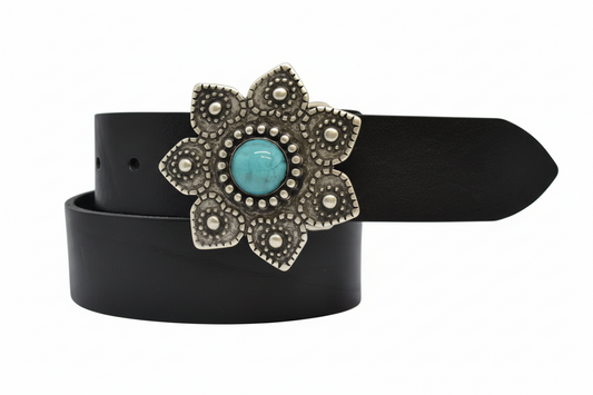 Cintura in Cuoio  Modello Fiore cm 4 - La Bottega Della Cintura