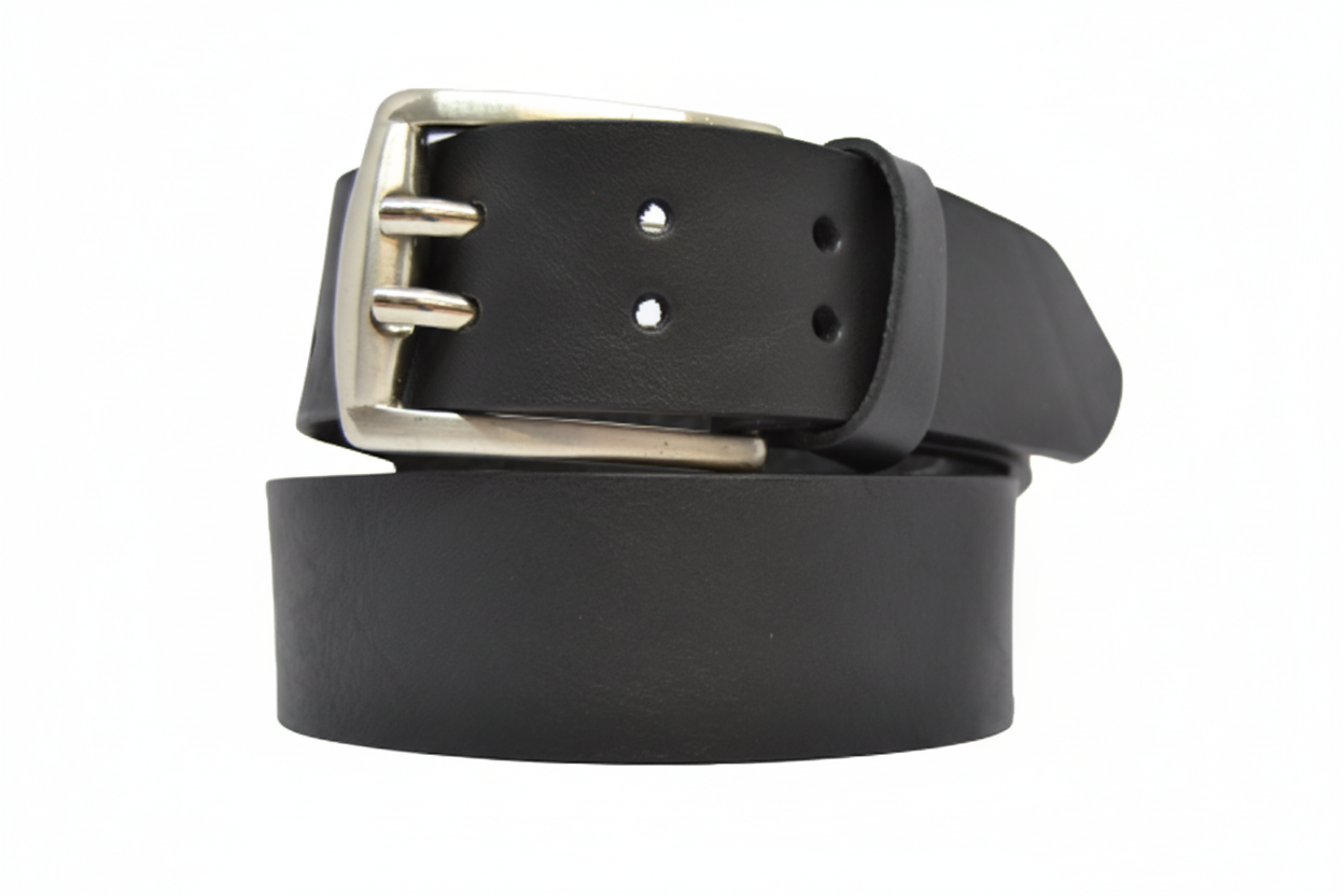 Cintura in Cuoio Uomo e Donna Modello Doppio Ardiglione cm 4 - La Bottega Della Cintura