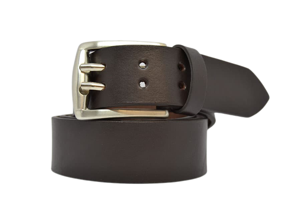 Leather Belt for Men and Women, Double Barb Model 4 cm
