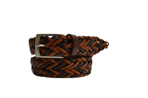 Hand Woven Leather Belt for Men and Women, Spiga model 3.5 cm
