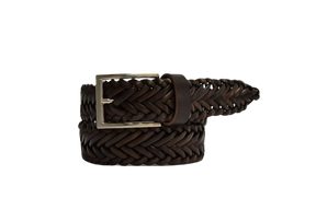Hand Woven Leather Belt for Men and Women, Spiga model 3.5 cm