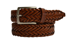 Hand Woven Leather Belt for Men and Women, Spiga model 3.5 cm