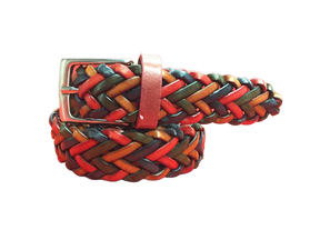 Hand Woven Leather Belt for Men and Women, Spiga model 3.5 cm