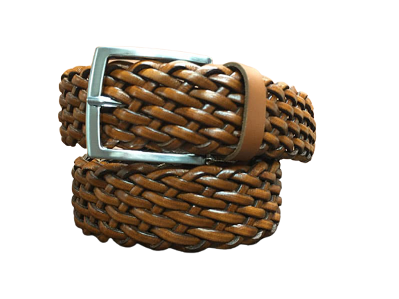 Hand Woven Leather Belt for Men and Women Model Stoia 3.5 cm